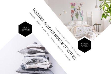 Modèle de visuel Home Textile Offer with Cozy Bedroom - Poster 24x36in Horizontal