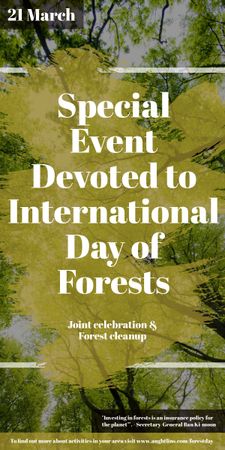 International Day of Forests Event Tall Trees Graphic Tasarım Şablonu