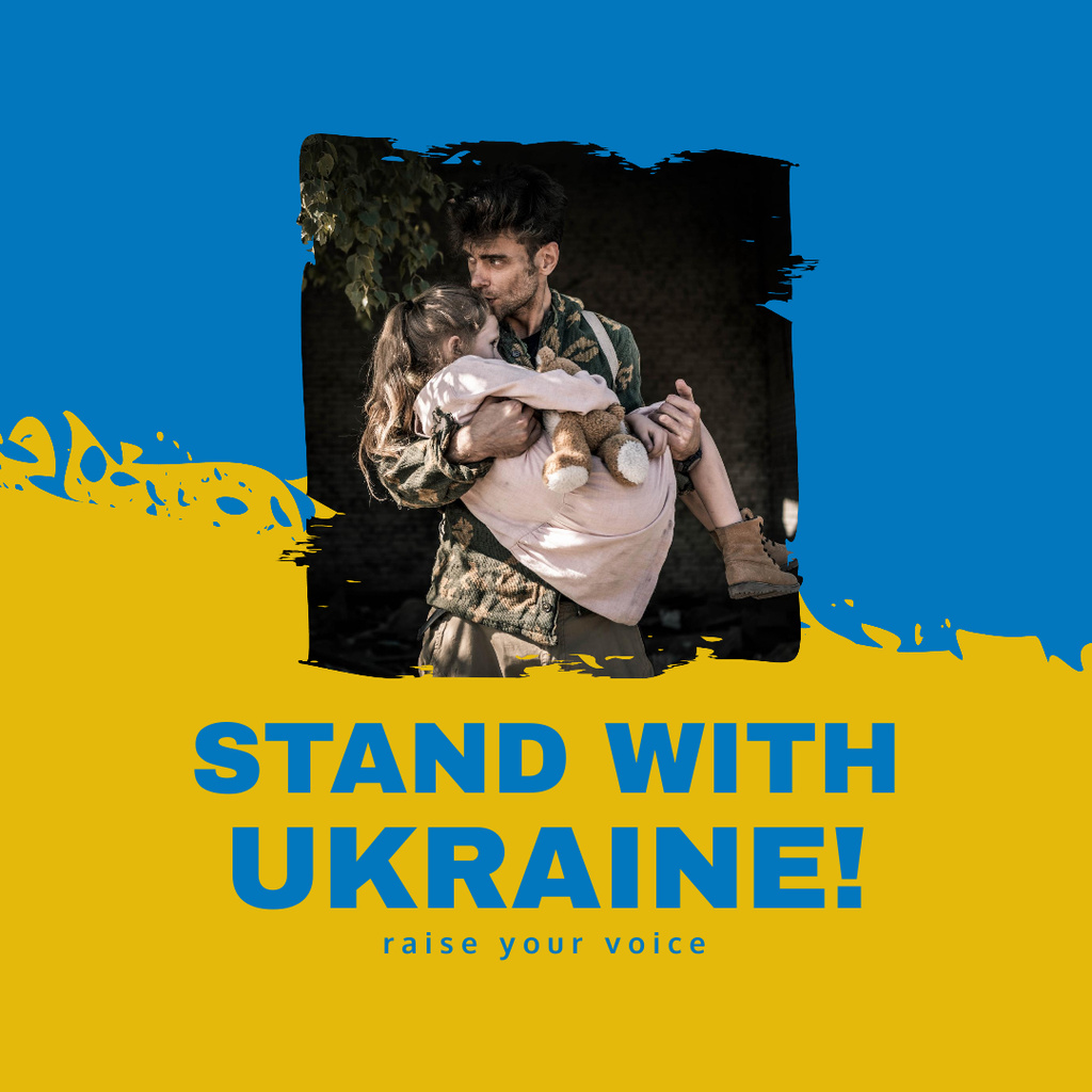 Motivational to Stand With Ukraine Instagram – шаблон для дизайну