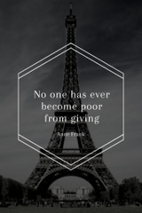 Charity Quote On Eiffel Tower Gloomy View