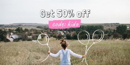 Kids' Clothes Sale with Girl in field Twitter – шаблон для дизайну