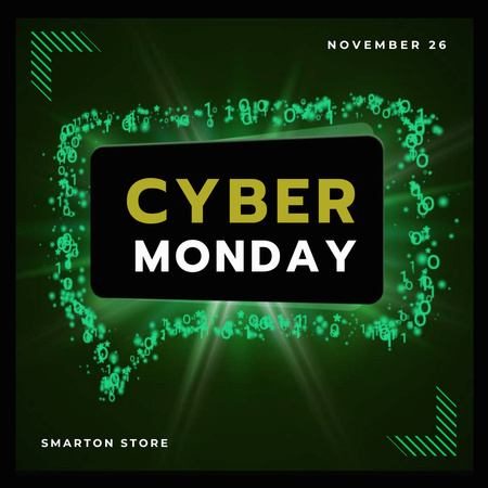Cyber Monday in Message bubble frame Animated Post Design Template