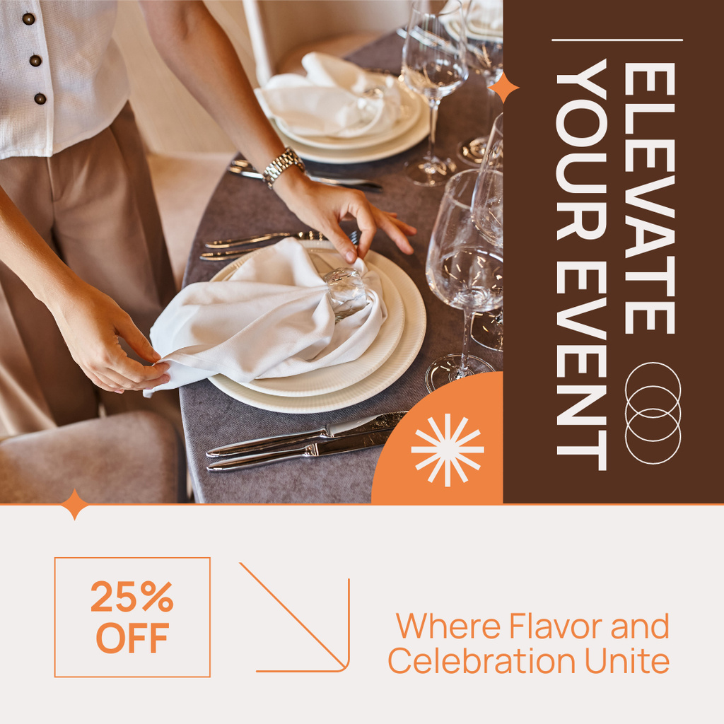 Designvorlage Catering Services for Events Celebration für Instagram AD