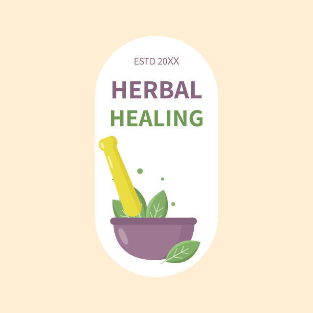 Designvorlage Healing Leaves And Herbs Remedies Offer für Animated Logo