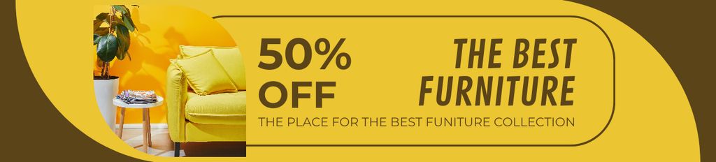 Ontwerpsjabloon van Ebay Store Billboard van The Best Furniture Discount Yellow