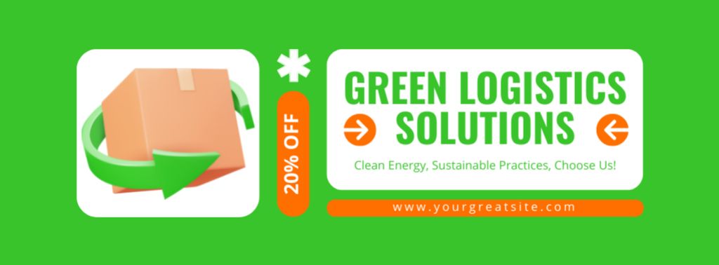 Green Logistic Solutions Facebook cover Design Template