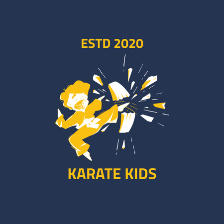 Emblem of Karate Kids Section Logo 1080x1080px Πρότυπο σχεδίασης