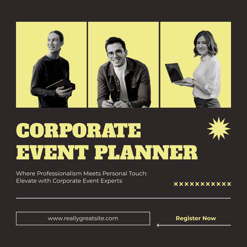 Company Services for Corporate Event Planning Instagram AD tervezősablon