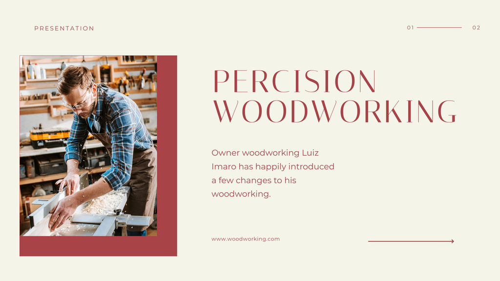 Woodworking Business Discoveries Presentation Wide Modelo de Design