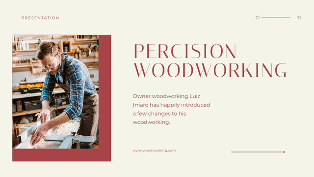 Ontwerpsjabloon van Presentation Wide van Woodworking Business Discoveries