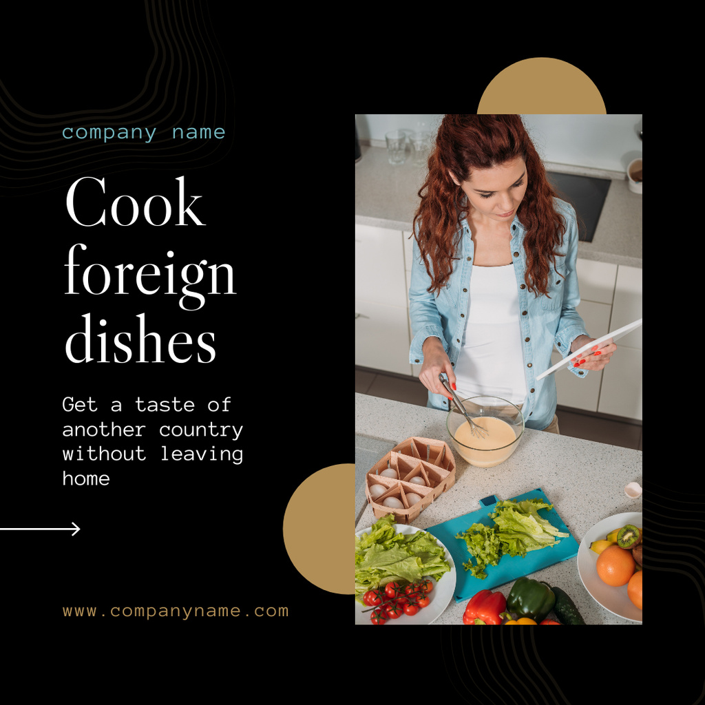 Foreign Dishes Cooking Lessons Instagram Modelo de Design