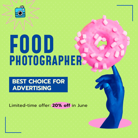 Food Photographer Service For Ad Offer With Discount Animated Post Design Template