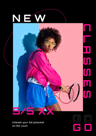 Modèle de visuel Fitness Classes ad with Sportive Girl - Poster