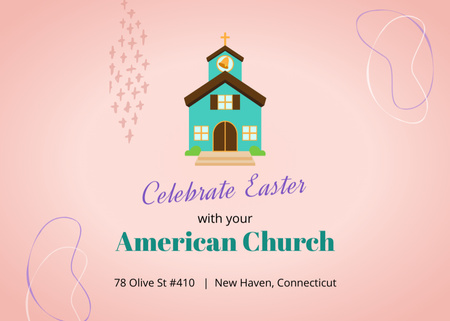 Easter Celebration in American Traditional Church Flyer 5x7in Horizontal – шаблон для дизайна