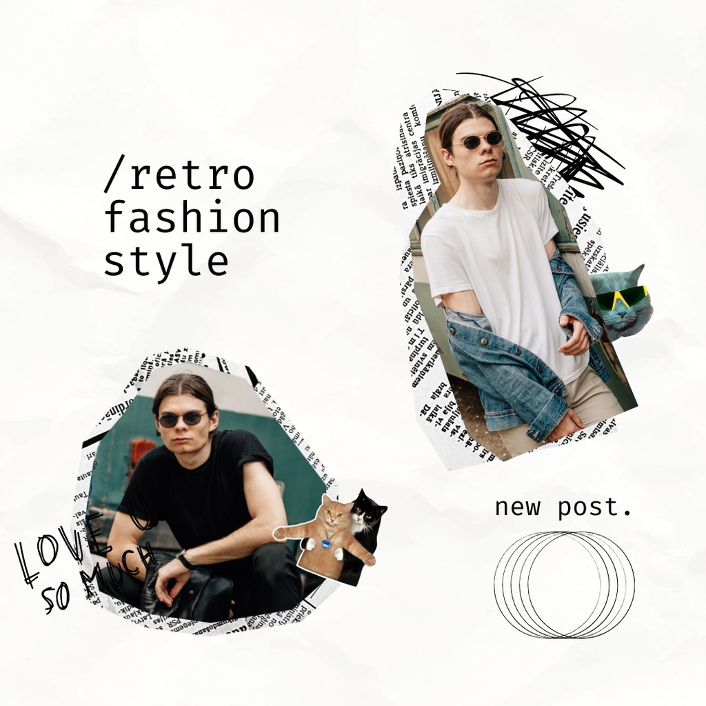 Retro Fashion Style for Men Instagram Modelo de Design