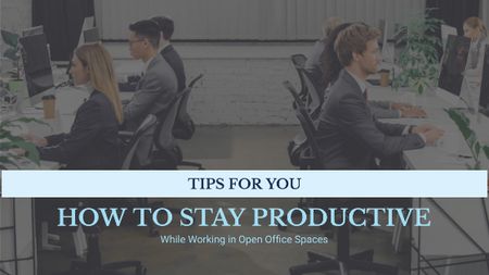 Template di design Productivity Tips Colleagues Working in Office Title