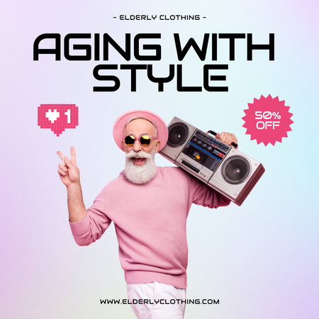 Designvorlage Age-Friendly Accessories And Clothing With Discount für Instagram