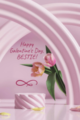 Galentine's Day Wishes with Cute Pink Decoration