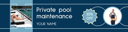 Offer Discounts on Private Pool Maintenance Services LinkedIn Cover Design Template