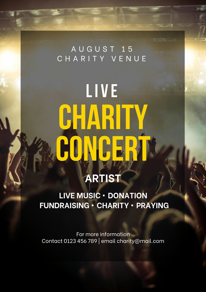 Plantilla de diseño de People on Live Charity Concert Poster 
