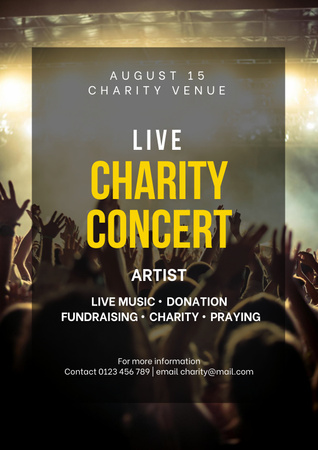 People on Live Charity Concert Poster Design Template