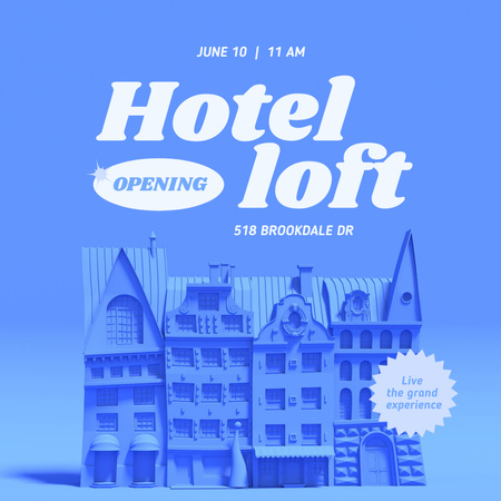 Hotellin avajaisilmoitus Bluessa Instagram Design Template