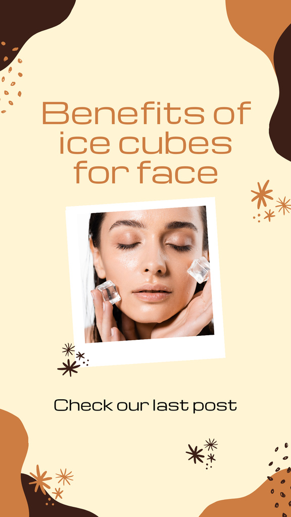 Using Ice Cubes For Facial Skincare Tips Instagram Story Šablona návrhu