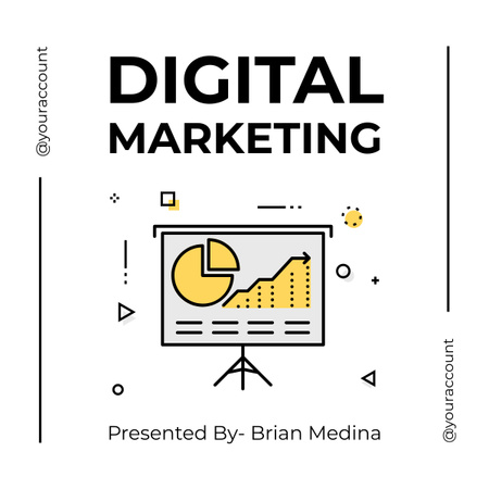 Digitális marketing szolgáltatás bemutatása LinkedIn post tervezősablon