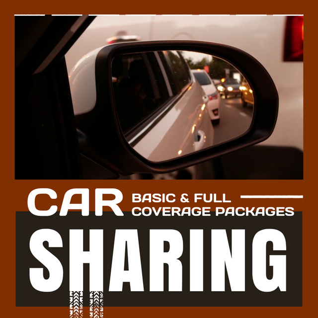 Car Sharing Service Offer And Traffic Animated Post Πρότυπο σχεδίασης