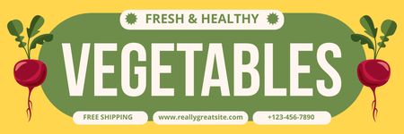 Designvorlage Werbung für frisches und gesundes Gemüse vom Bauernhof für Email header