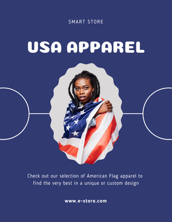Stunning Apparel Sale on USA Independence Day Poster 8.5x11in Design Template