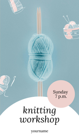 Knitting Workshop Announcement On Sunday Instagram Story Design Template