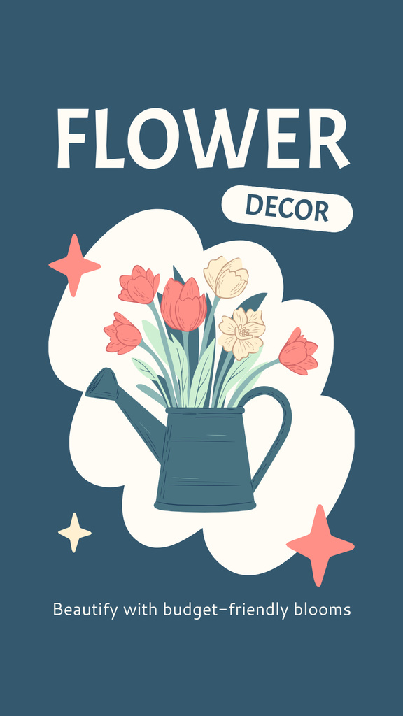 Budget-Friendly Floral Decor Offer Instagram Story Πρότυπο σχεδίασης
