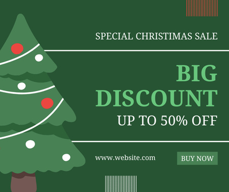 Platilla de diseño Holiday Sale Ads with Decorated Christmas Tree Facebook