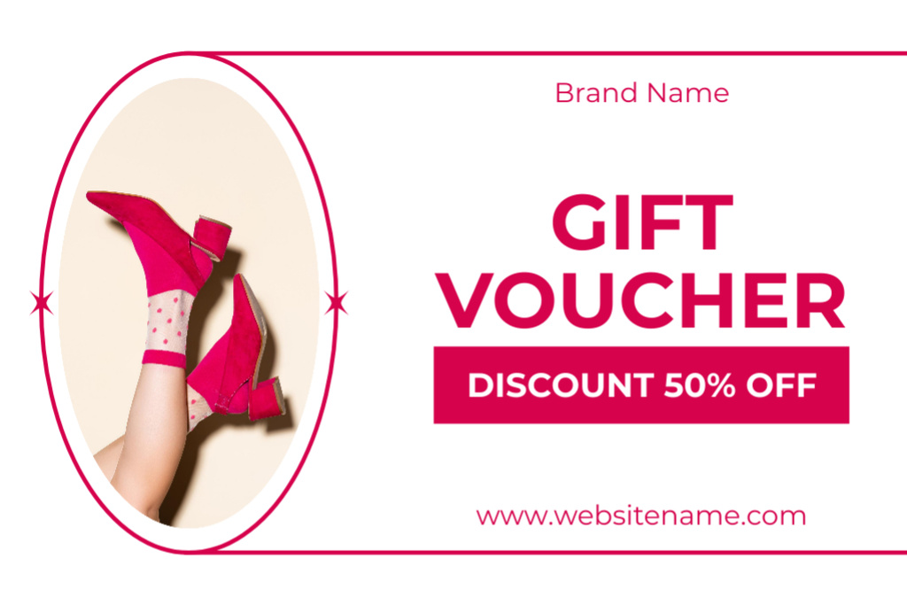 Designvorlage Discount Voucher Offer for Stylish Women's Shoes für Gift Certificate