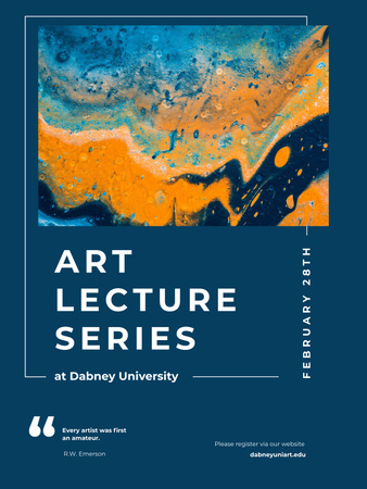 Art Lectures Invitation with Creative Painting Poster US Design Template