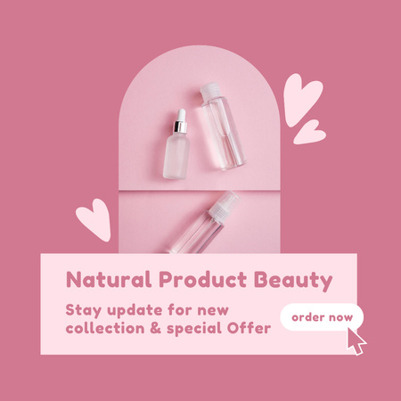 Skincare Products Offer with Cosmetic Jars Instagram Tasarım Şablonu