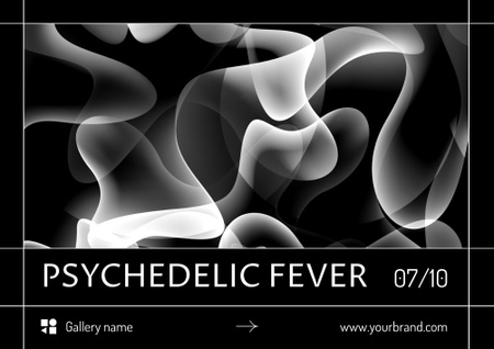 Psychedelic Exhibition Announcement Poster B2 Horizontal Design Template