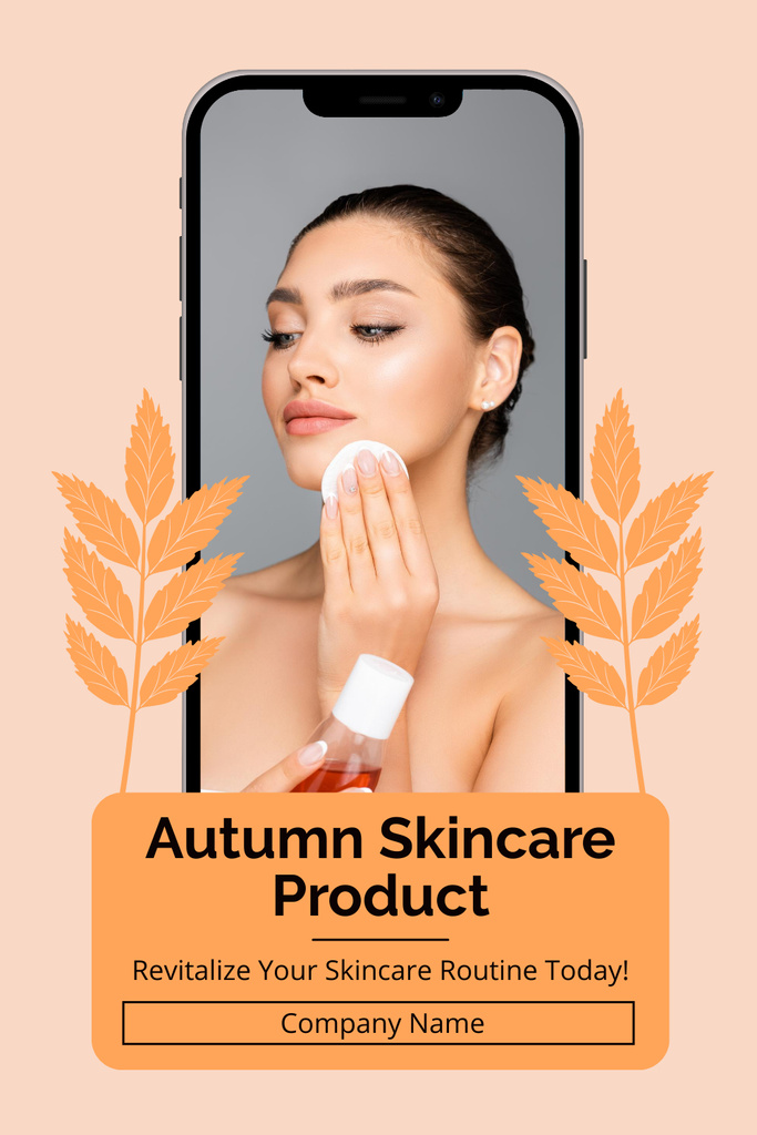 Designvorlage Autumn Skincare Routine Product Offer für Pinterest