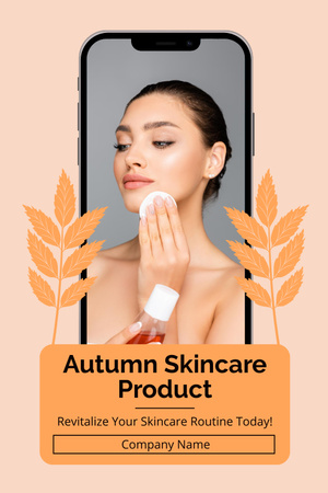 Designvorlage Produktangebot für die Herbst-Hautpflegeroutine für Pinterest