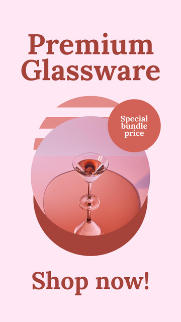 Designvorlage Offer of Premium Glassware für Instagram Video Story