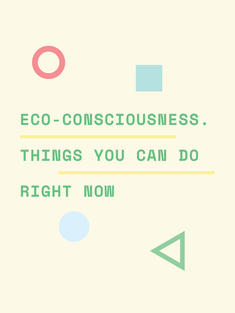 Eco-Consciousness Concept with Geometric Figures Poster US – шаблон для дизайна