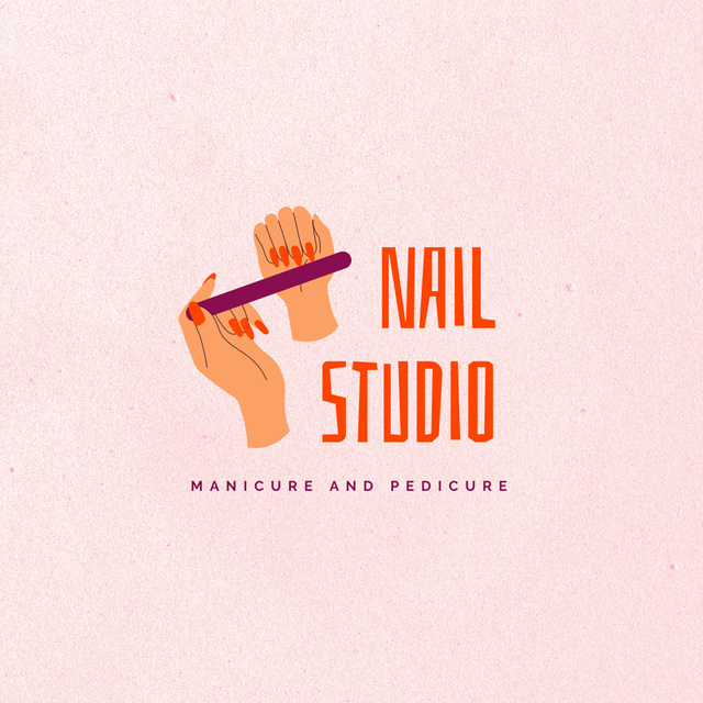 Trendy Nail Studio Ad Logo Design Template