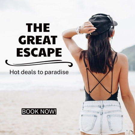 Great Escape on Vacation to Seaside Instagram Design Template