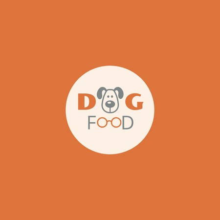 Dog Food Offer with Abstract Puppy Logo Design Template