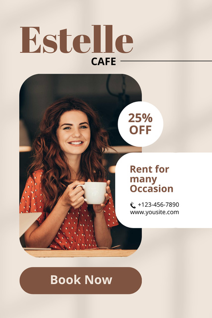 Cafe Ad's Layout with Photo Pinterest Design Template