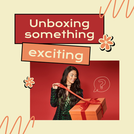 Plantilla de diseño de Unboxing de regalos como tendencia en las redes sociales Instagram 