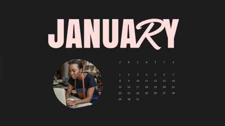női szabó a műhelyben Calendar tervezősablon
