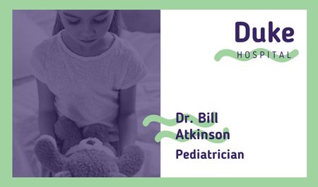 Information Card of Doctor Pediatrician Business card Design Template