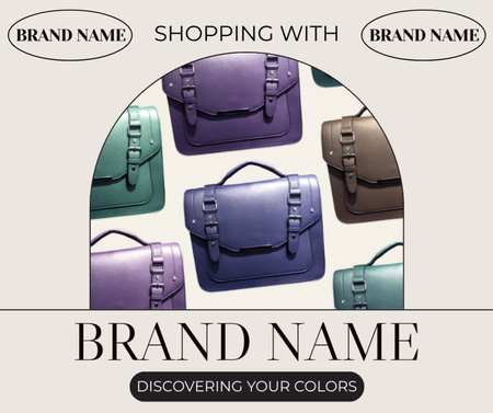 Nabídka výprodeje stylových kožených tašek Facebook Šablona návrhu
